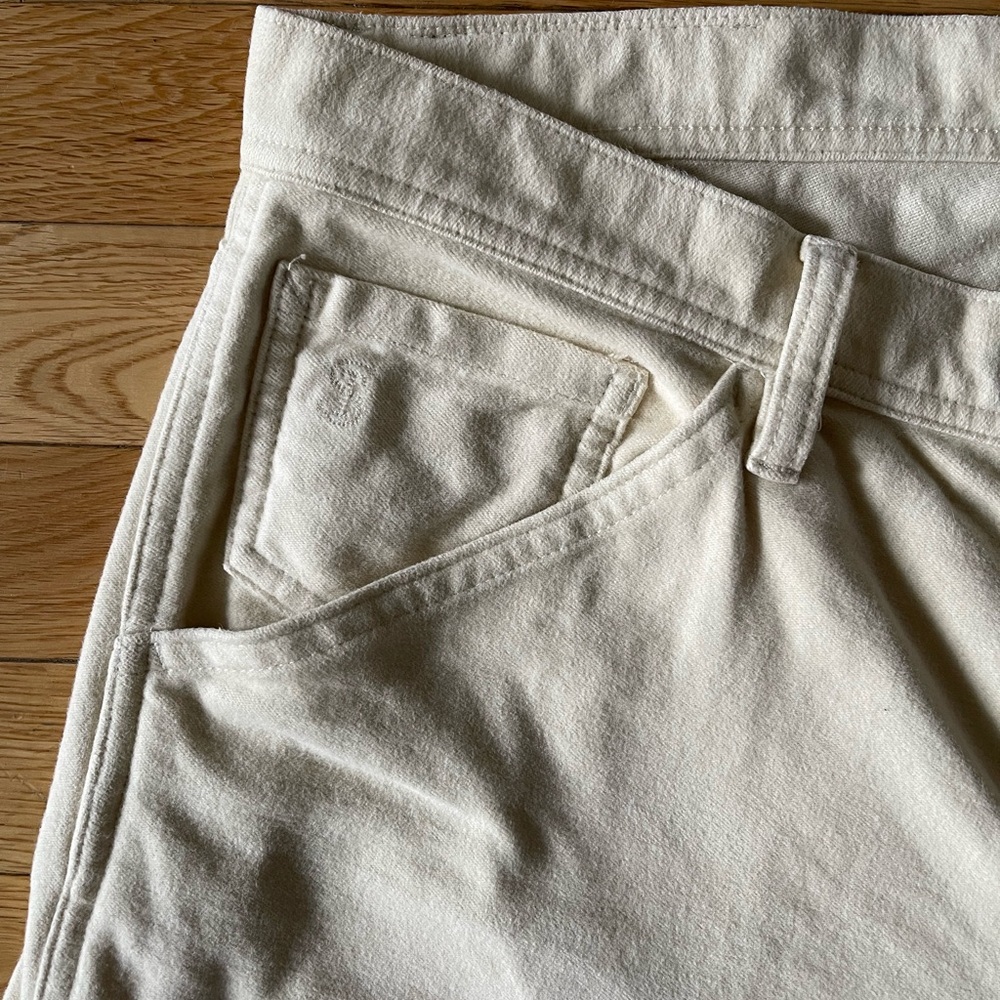 Todd Snyder Italian Stretch Moleskin Double Knee Carpenter Pants in Ecru - Picture 3 of 12